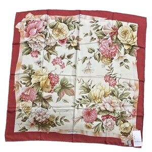 Salvatore Ferragamo 100% Silk Scarf  Floral Print Made in Italy Unused W/Tag B12